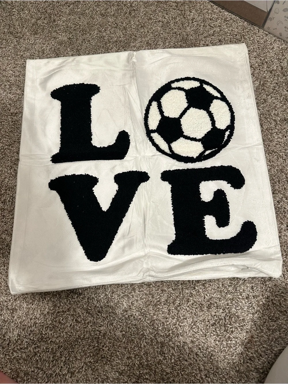 2 PCS Embroidered Soccer Throw Pillow Covers.